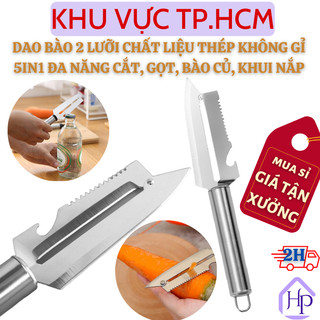  Dao Bào 2 Lưỡi Chất Liệu Thép Không Gỉ 5in1 Đa Năng Chuyên Cắt, Gọt, Bào Củ Quả, Khui Nắp Chai Đa Năng