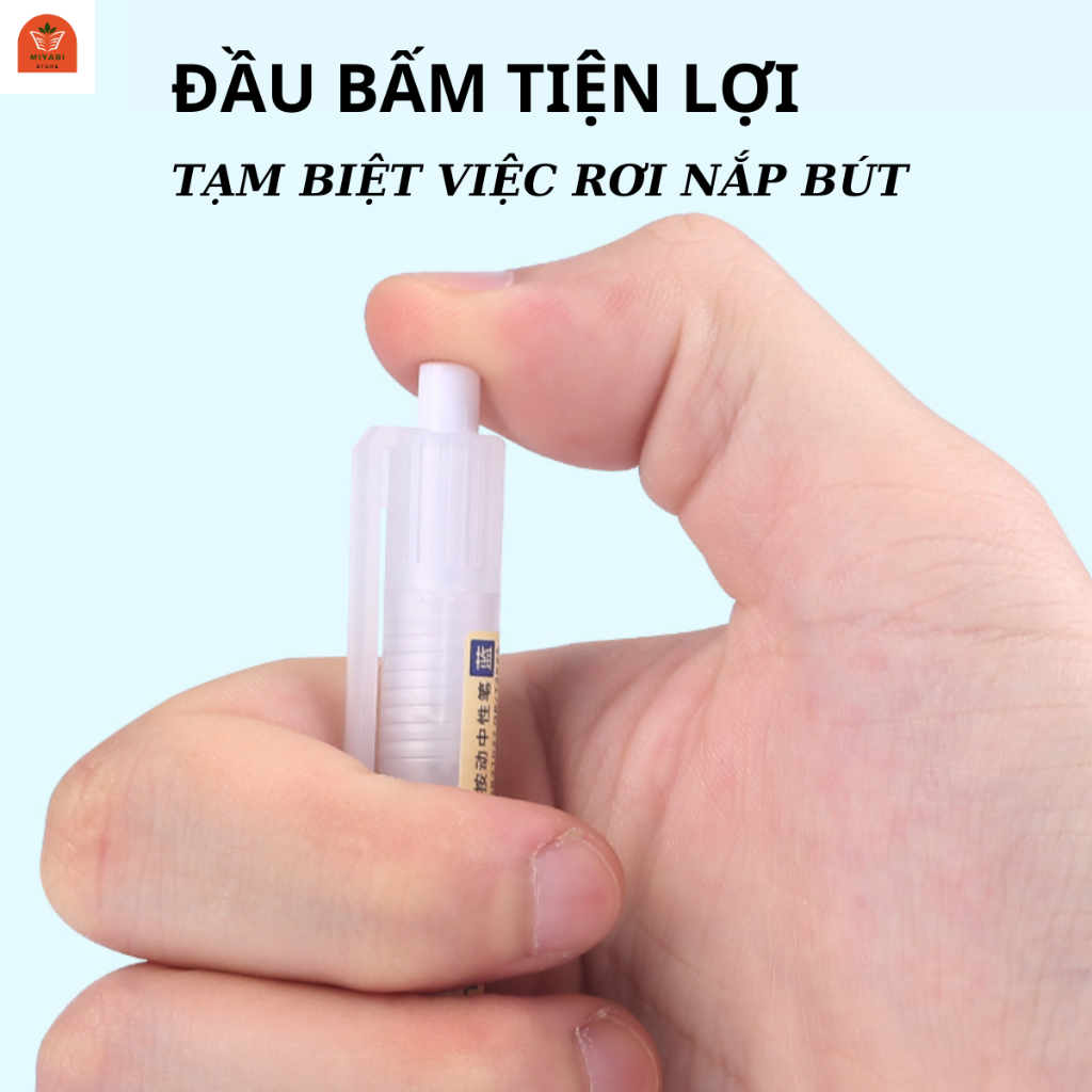 Bút Bi Nước Bút Gel Bút Mực Bấm Đen Xanh Đỏ Ngòi 0.5mm Học Sinh Văn Phòng Khô Nhanh Viết Trơn Mực Đều Rẻ - MIYABI STORE