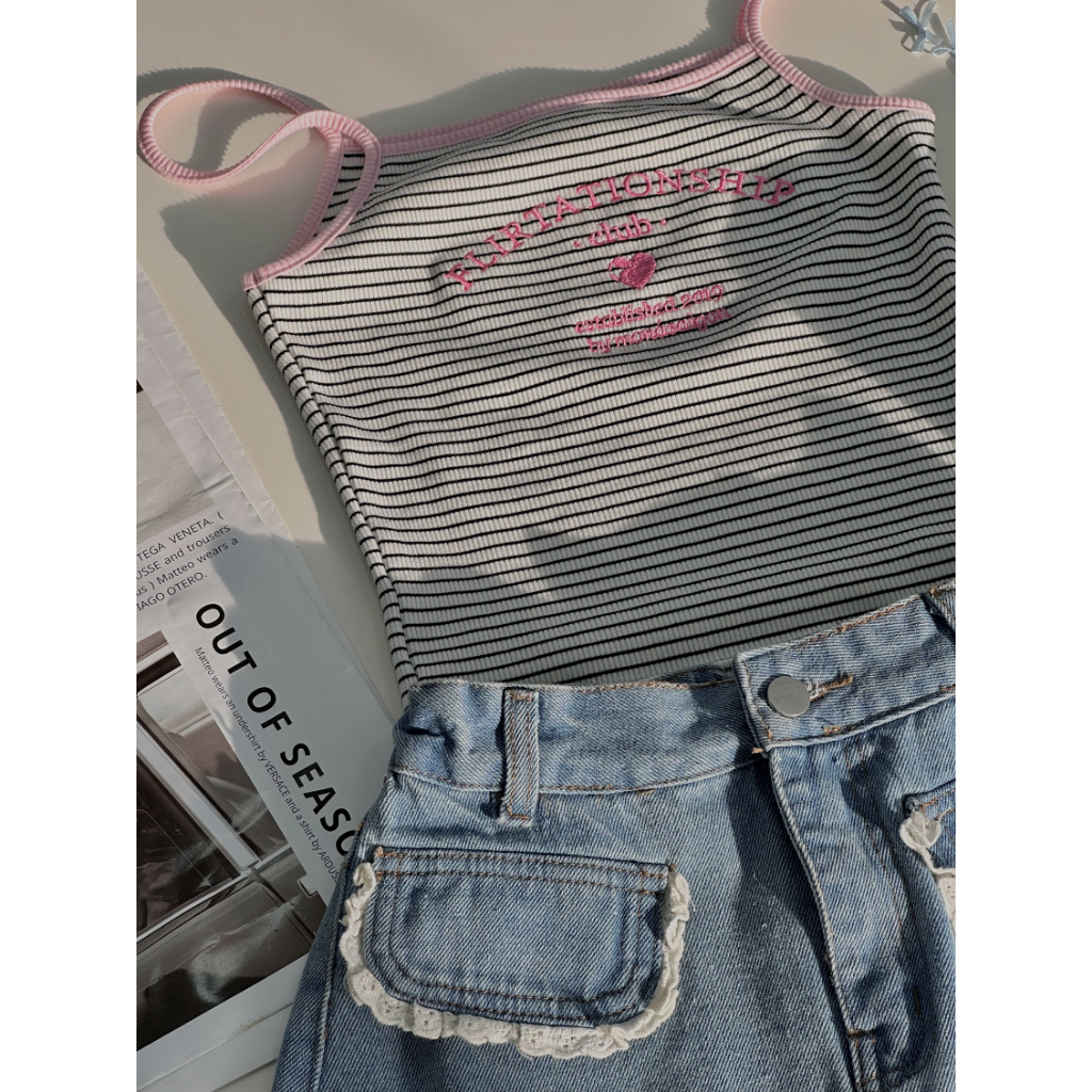 Áo croptop thun 2 dây MONÁ - FLIRTY