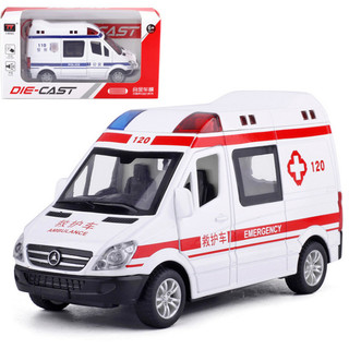 Xe mô hình ô tô cứu thương RMZ tỉ lệ 1:36 đồ chơi trẻ em bằng kim loại mở được cửa