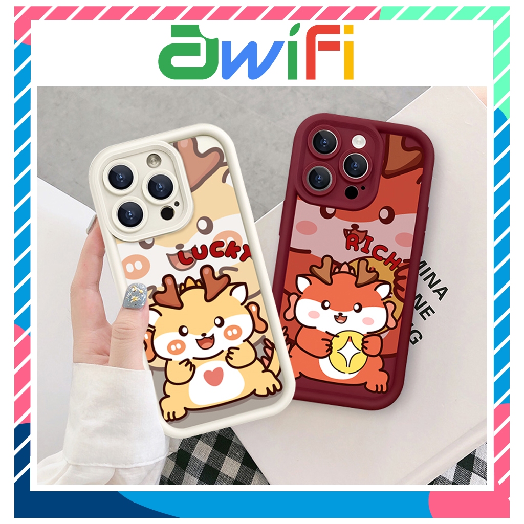 Ốp lưng iphone camera viền cao Rồng xu 6/6s/6plus/7/8/plus/x/xs/11/12/13/14/15/pro/max/plus/promax - Awifi Case Z1-13