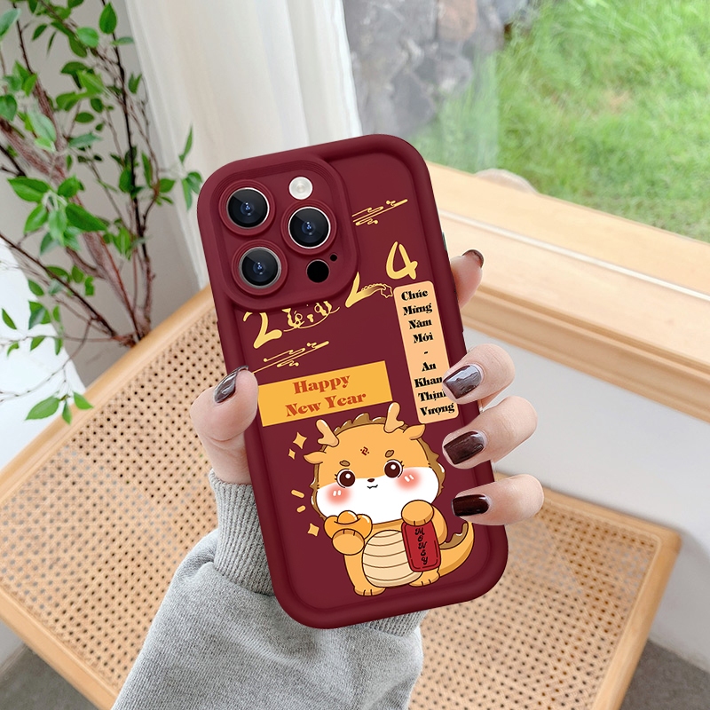 Ốp lưng iphone camera viền cao Rồng lì xì 6/6s/6plus/7/8/plus/x/xs/11/12/13/14/15/pro/max/plus/promax - Awifi Case Z1-7