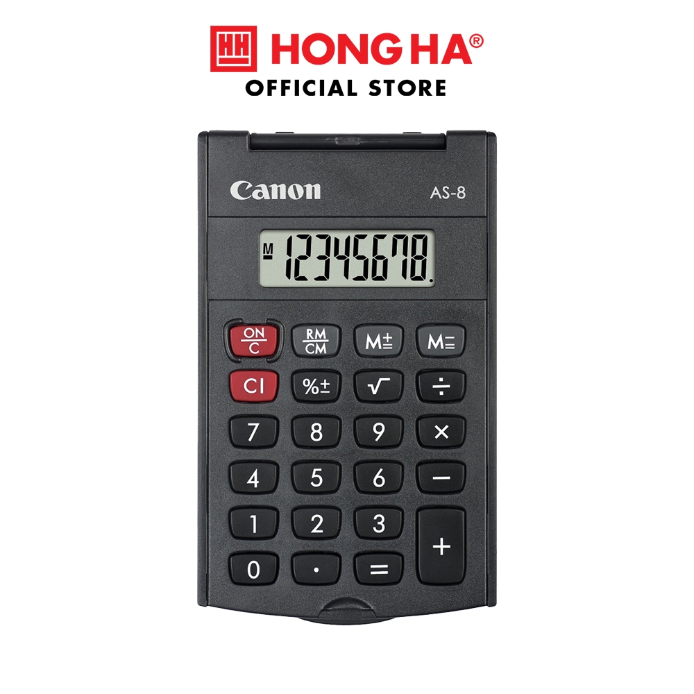 Máy tính cầm tay Mini Canon Calculator nắp gập 360 độ AS-8 ASA HB dành cho cửa hàng, văn phòng - 85916