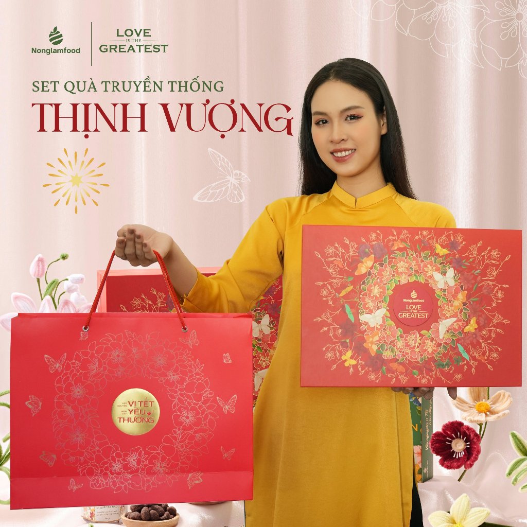 [BỘ QUÀ TẾT 2024] Set quà Tết Thịnh Vượng 2 Nonglamfood | Quà tết cao cấp Xuân Giáp Thìn cho người thân, doanh nghiệp