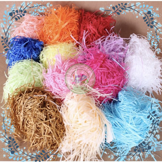 Combo 3 Giấy rơm lót hộp quà LENG KENG - Giấy sợi rơm trang trí - Giấy vụn chống sốc - NHIỀU MÀU