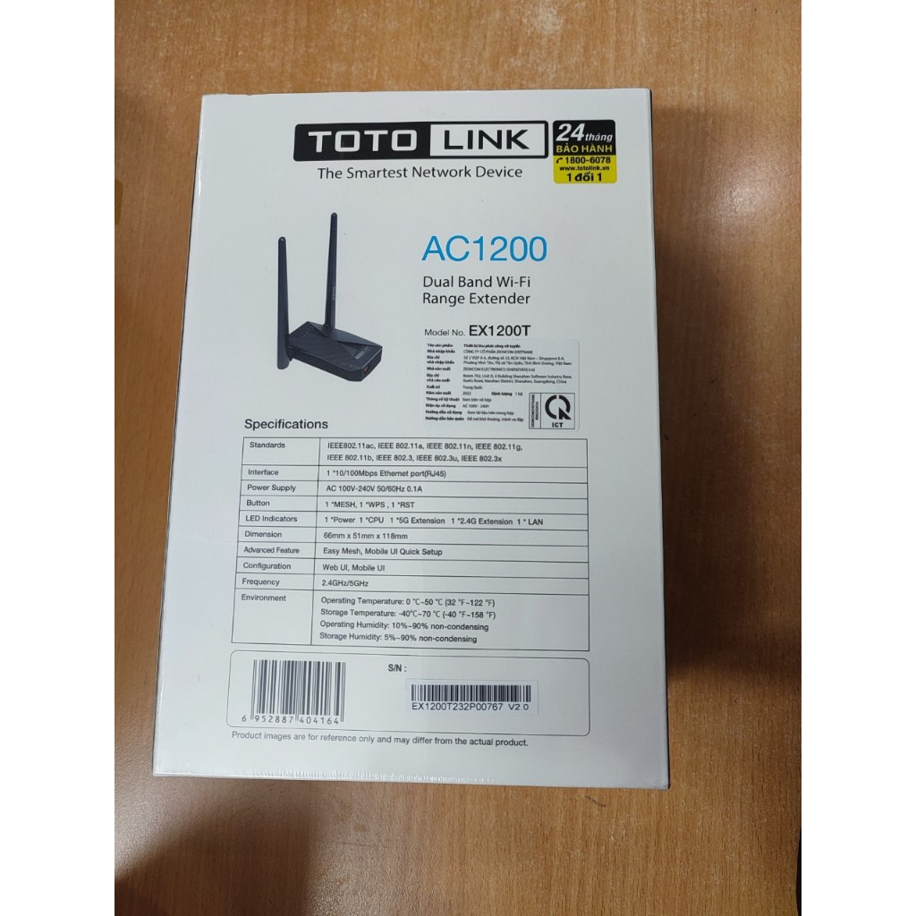 Kích sóng Wi-Fi EX1200L, EX1200T Totolink Băng Tần Kép AC1200 - Hàng Chính hãng