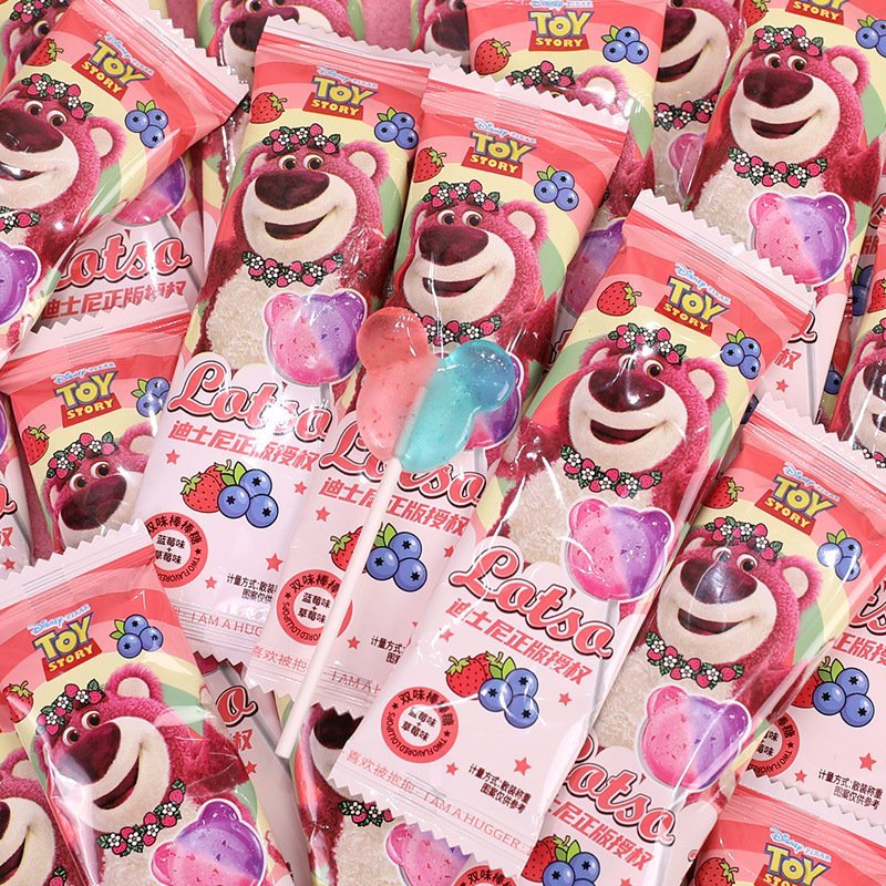 Combo 300g Kẹo mút trái cây Gấu dâu Lotso Món quà tặng trẻ vô cùng đáng yêu