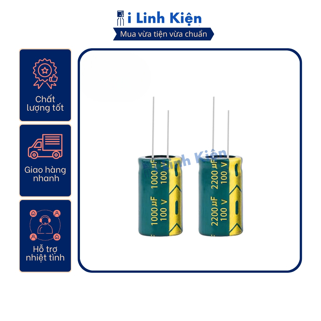 Tụ lọc nguồn 100V 1000UF chính hãng JCON