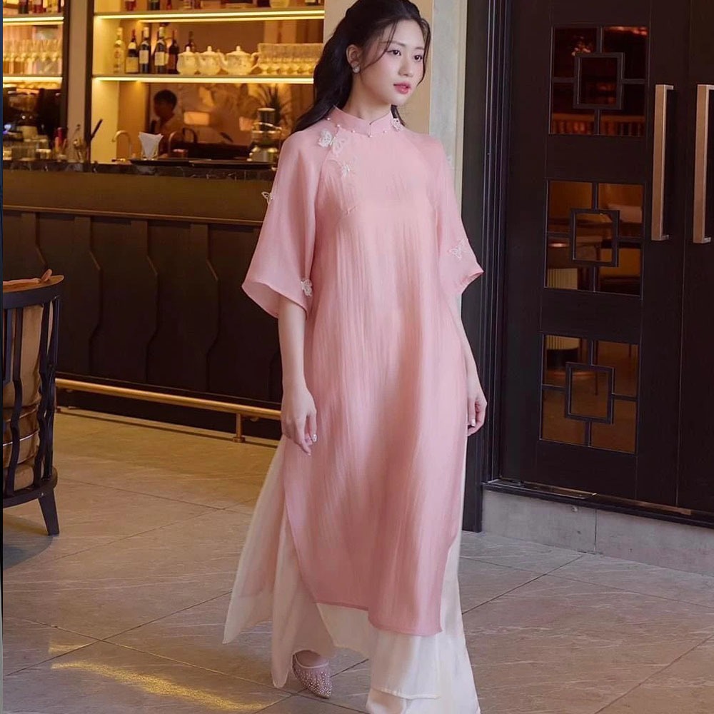 BigSize Áo Dài Cách Tân Nữ Thủ Công LT14