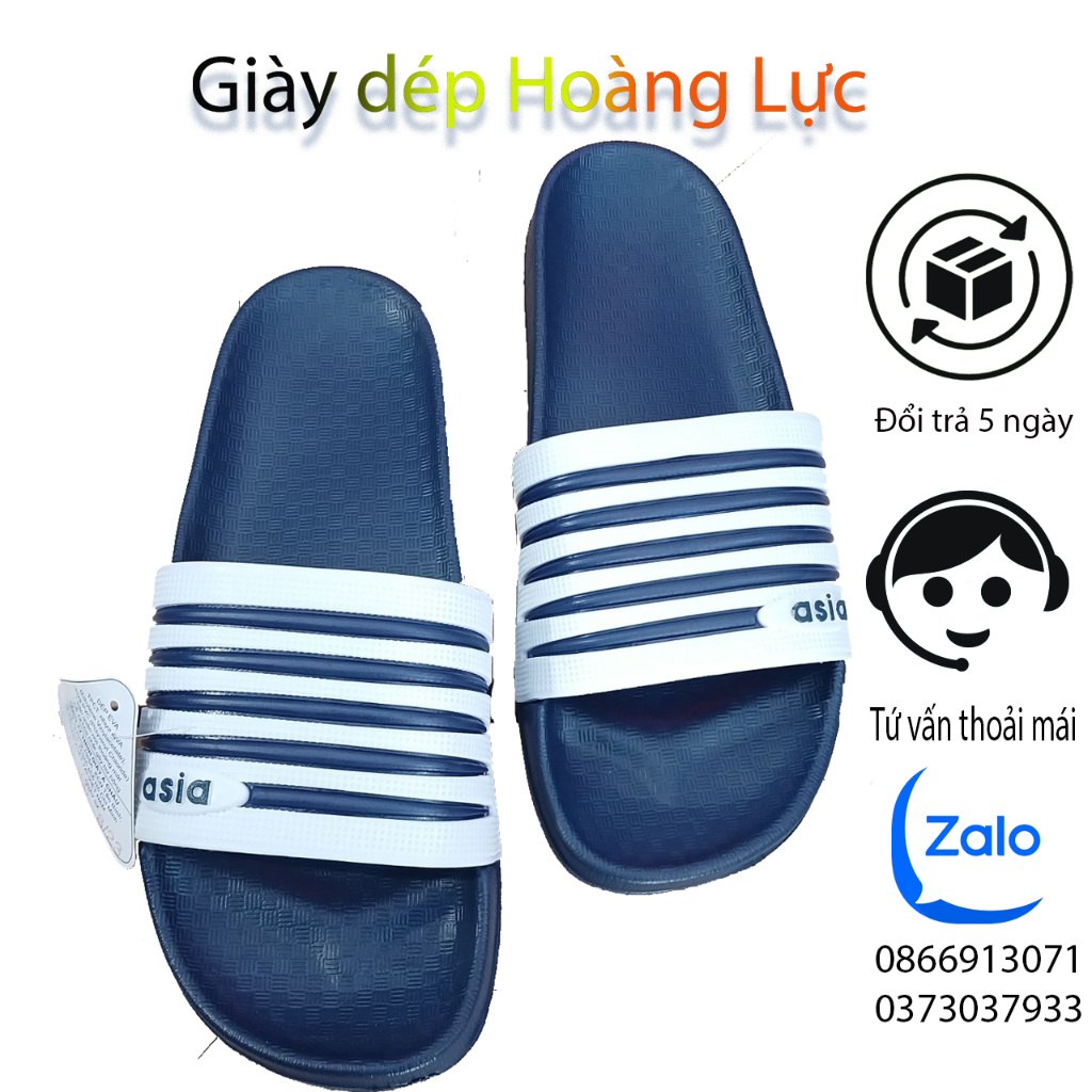 DÉP QUAI NGANG SỌC THƯƠNG HIỆU ASIA, cho đi làm đi trong nhà tiện lợi.