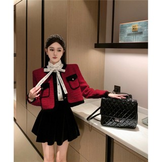 Chân váy nhung xếp li hot trend chất vải dày dặn ELWYN EL84
