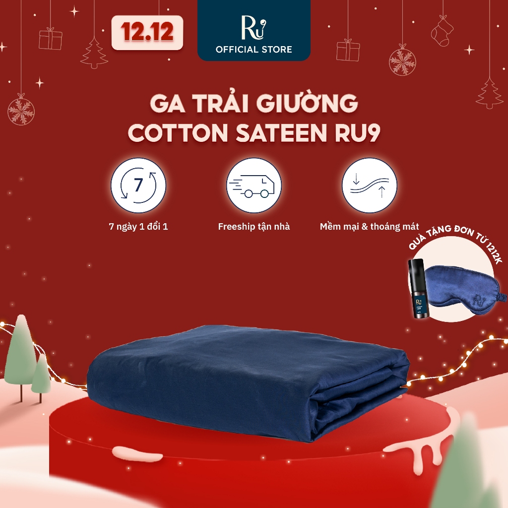 Ga Trải Giường Lẻ Cao Cấp Ru9 Cotton Sateen 100% Tự Nhiên - 6 Kích Thước - 7 Màu Sắc