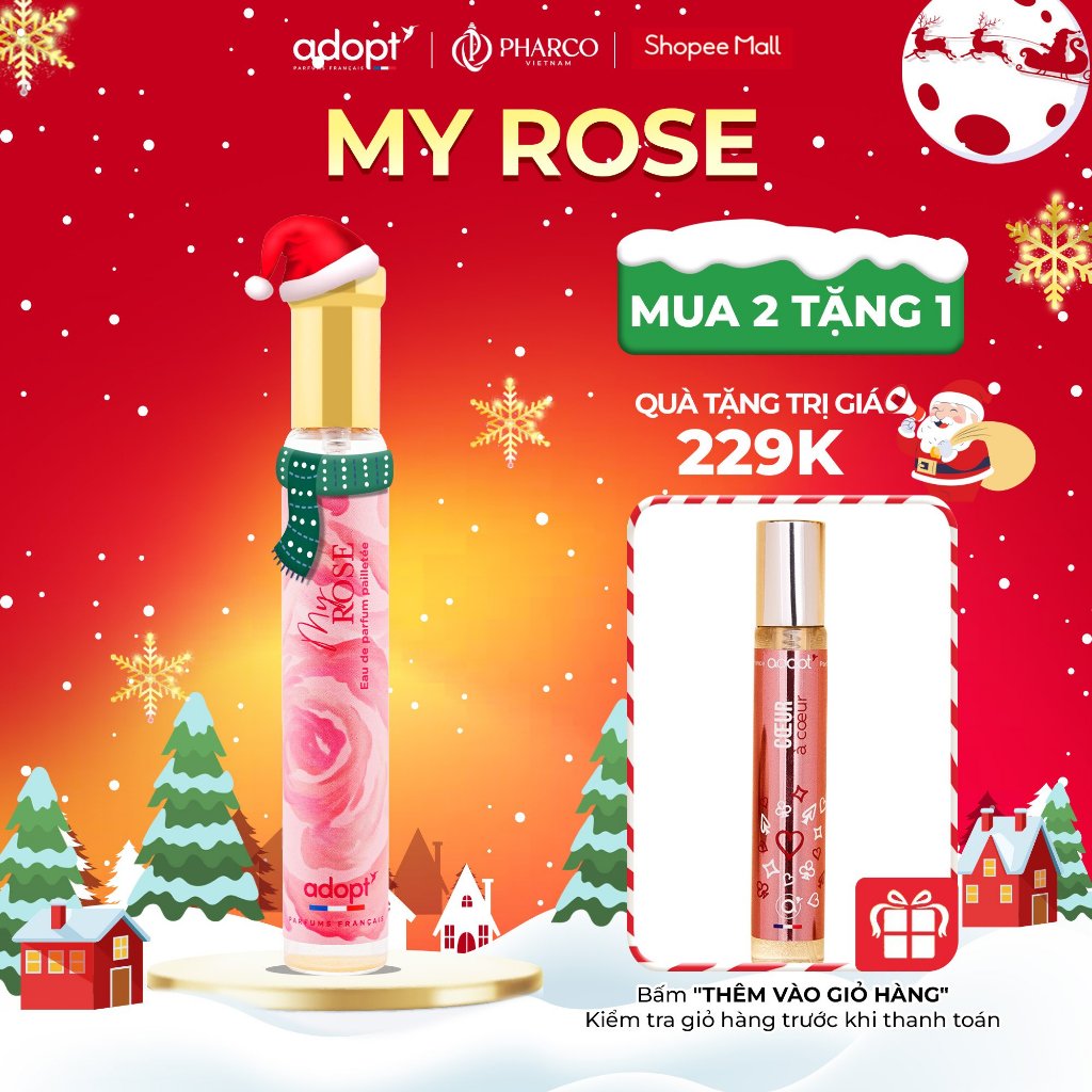 Nước hoa nữ ADOPT MY ROSE EDP 30ml chính hãng Pháp lưu hương thơm lâu Sang Trọng Cuốn Hút