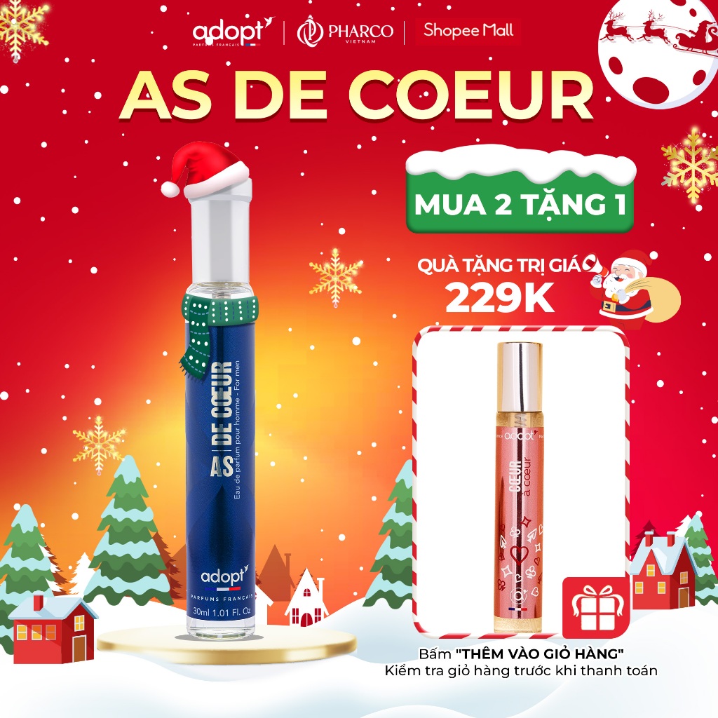 Nước hoa nam ADOPT As De Coeur EDP 30ML chính hãng lưu hương lâu Nam Tính Sang Trọng Lịch Lãm Trẻ Trung
