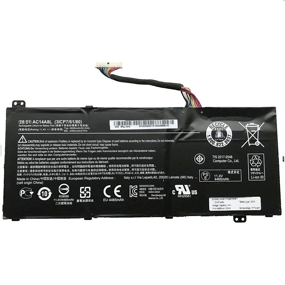 💖💖 Pin Laptop 51Wh Acer Aspire V15, VN7-571, VN7-572G, AC14A8L Battery