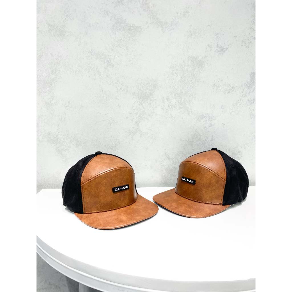 Mũ snapback màu nâu CAPMAN chất da CM52