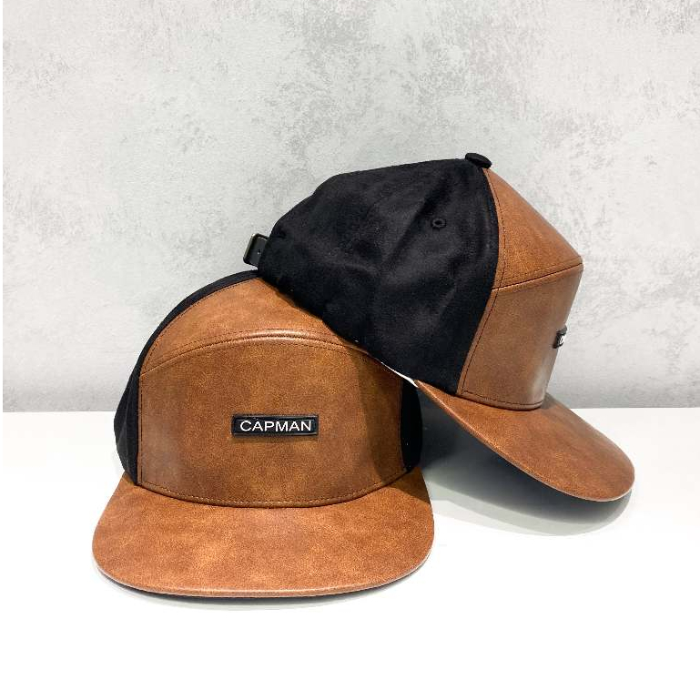 Mũ snapback màu nâu CAPMAN chất da CM52