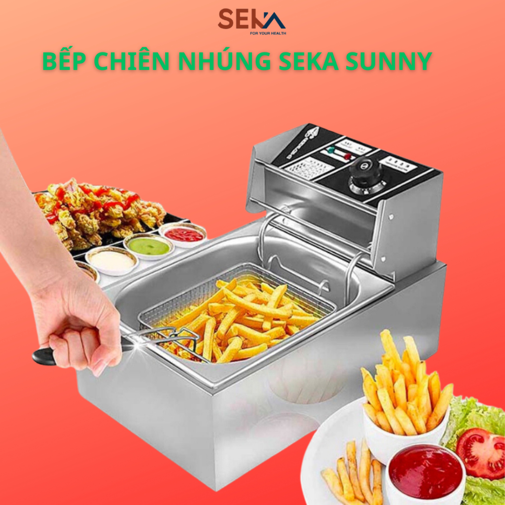 Bếp chiên nhúng điện seka sunny inox cao cấp, chiên ngập dầu Cao Cấp.