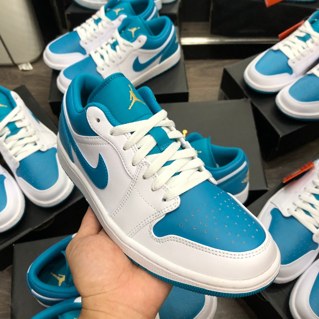 Giày thể thao Nike Jordan 1 Low White / Teal 553558 174