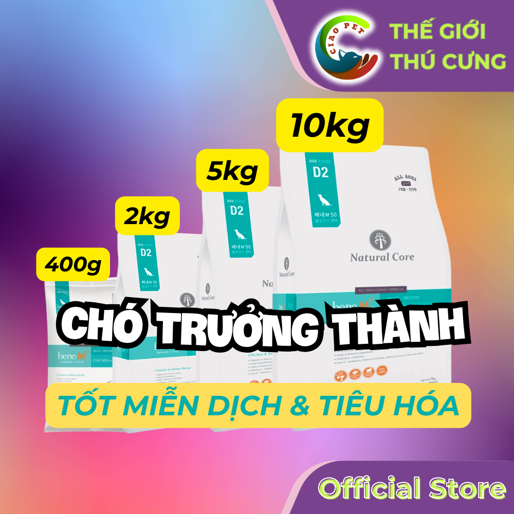 Thức ăn hạt cho chó Natural Core Bene M50 | Thịt gà và cá hồi | Cải thiện tiêu hoá