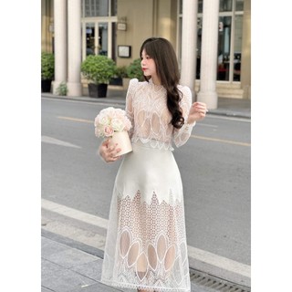 set thiết kế set ren giọt lệ sang chảnh phù hợp đi làm đi chơi V038