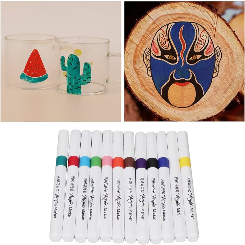 Set 60 Bút màu ACRYLIC Marker ĐẦU NHỌN CHỐNG THẤM NƯỚC Không Bị Nhoè Có Thể Vẽ Lên Vật Nhẵn, lau được khi dính lên tay