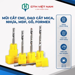 Mũi cắt cnc xoắn 1 me phi 3.175 nhập khẩu, dao cắt cnc, dao cắt mica, nhựa, mdf, gỗ, formex - linh kiện cnc