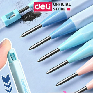 Bút Chì Kim Bấm Kèm Gọt Chì Ngòi 2mm Deli - Đồ Dùng Học Tập Dễ Thương Màu Pastel Phù Họp Học Sinh Ghi Chép Sổ Tay