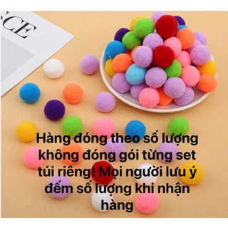(sỉ ib shop) Set 30 Quả pom pom loại đẹp 15ml-20mm-25mm-3cm Nhiều Màu Sắc Dùng Để Trang Trí