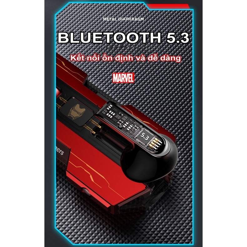 Tai nghe bluetooth gaming BTMV2 độ trễ cực thấp chip Jerry 5.3 mô hình chiến binh Marvel dành cho game thủ - dc5189