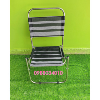 Ghế xếp cafe lưng thấp- ghế câu cá - ghế xếp inox lưới textilen