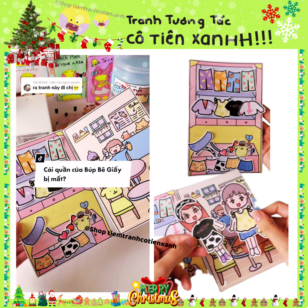 Bộ tranh Ăn Khuya, hơn 40 bộ tranh tương tác Cô Tiên Xanh Tóp Tóp