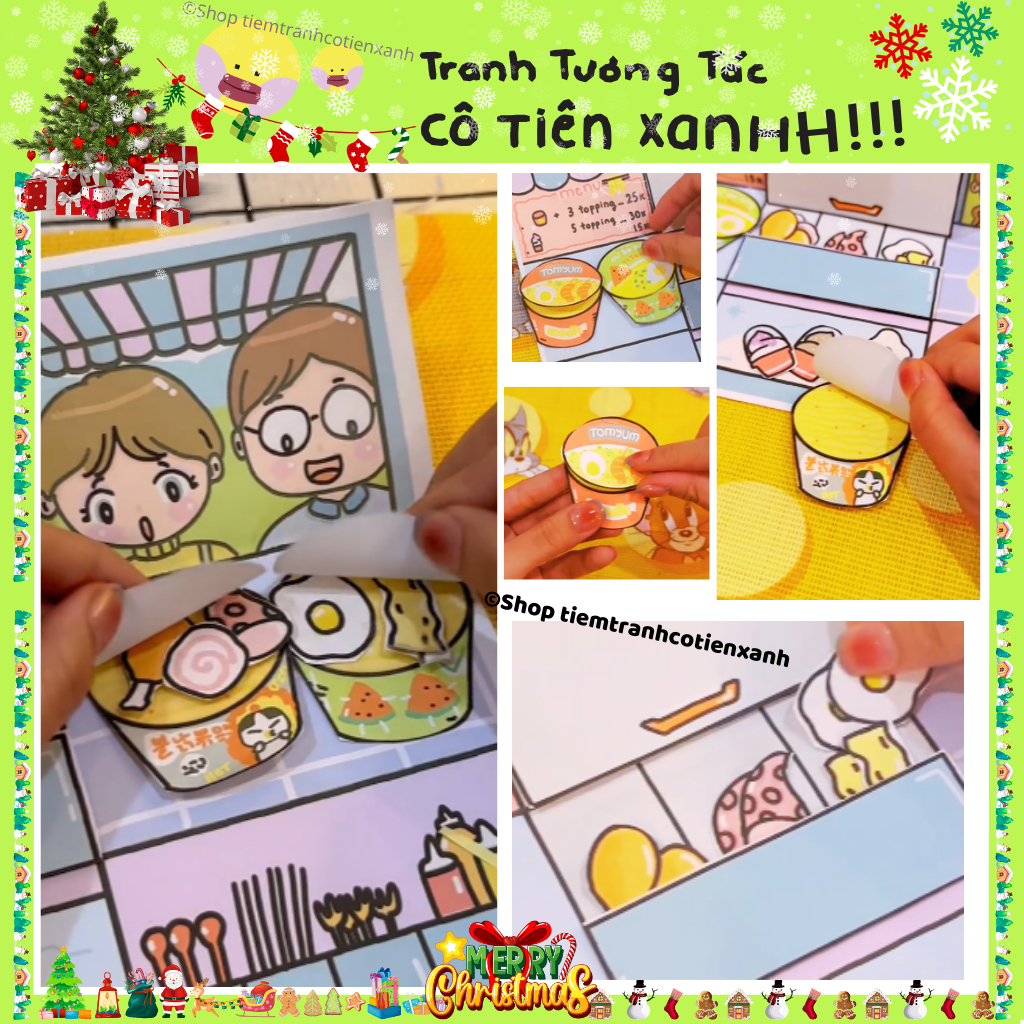 Bộ tranh Ăn Khuya, hơn 40 bộ tranh tương tác Cô Tiên Xanh Tóp Tóp