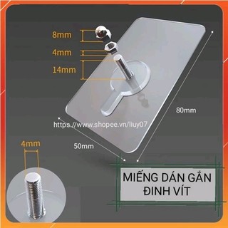 Miếng dán tường bắt vít treo đồ siêu chắc, không khoan