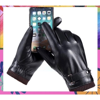  Găng tay da cừu lót lông nam nữ Mùa đông sử dụng cảm ứng điện thoại 