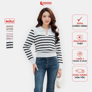 Áo len lông thỏ nữ CARDINA thiết kế cổ polo tay dài phom ôm vừa tôn dáng trẻ trung 3ALD01
