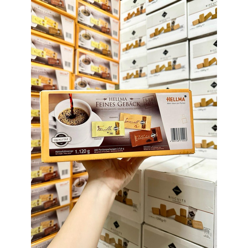 BÁNH QUY TỔNG HỢP HELLMA- HỘP 200C MIX 3 LOẠI- Đức - Hellma Feines geback 3-er mix 1120g