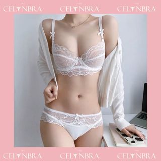 Bộ đồ lót ren mỏng không đệm có gọng nâng ngực quai viền ren xinh xắn THE CELYN BRA - B10