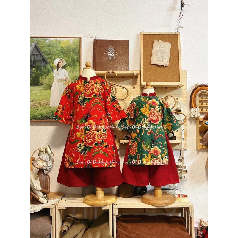 Áo dài công phượng bé trai bé gái