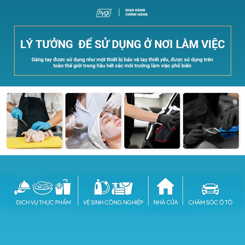 Găng tay cao su Ezcare Vietglove Disposable Nitrile Gloves 4.0gr, màu đen, 100 chiếc
