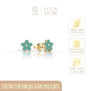Khuyên tai vàng cho bé bạc đẹp Gix Jewel mạ vàng trắng hoa vàng SPGBT80