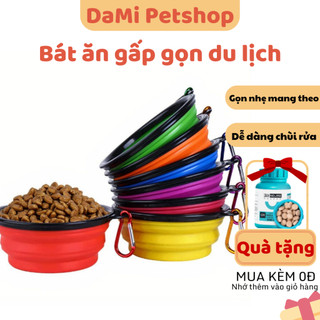Bát ăn gấp gọn chó mèo - bát ăn du lịch cho thú cưng