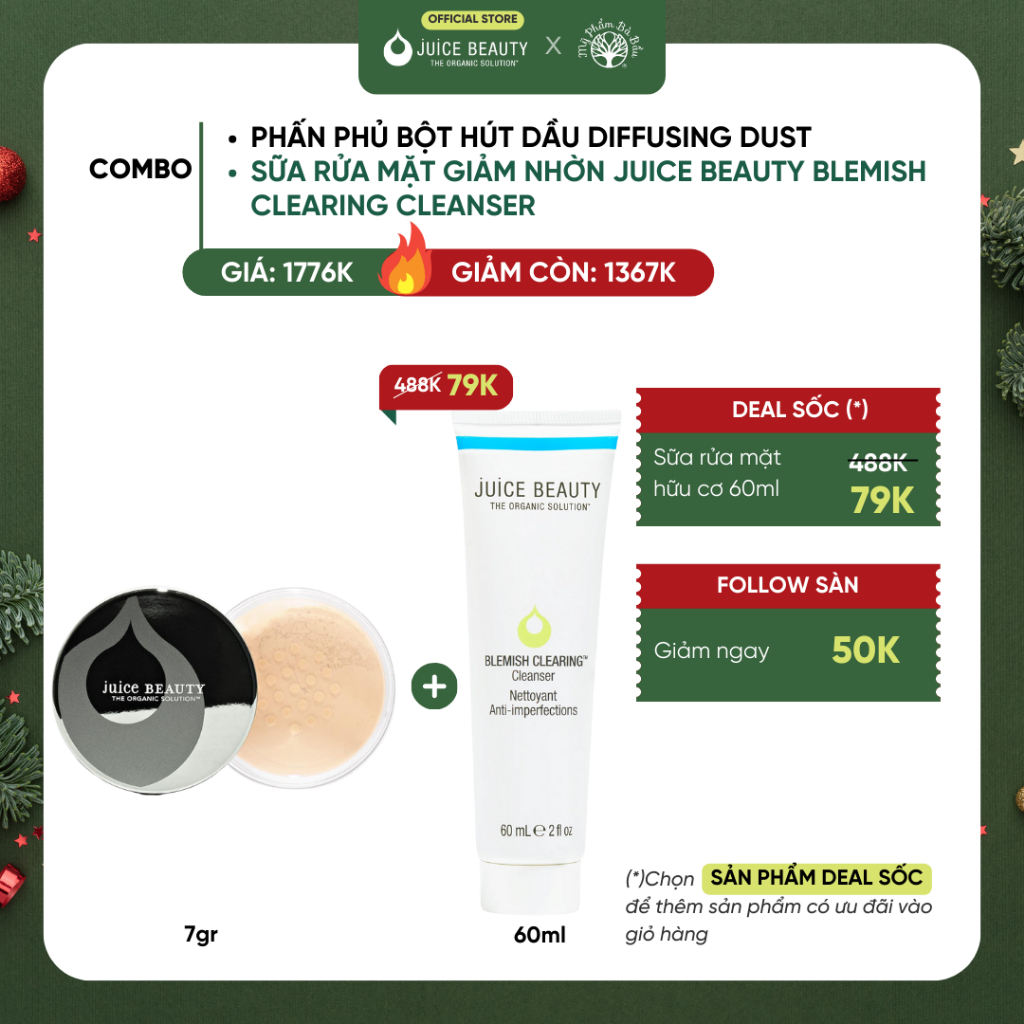 Phấn Phủ Bột Có Màu Juice Beauty Phyto-Pigments Light-Diffusing Dust 05Buff