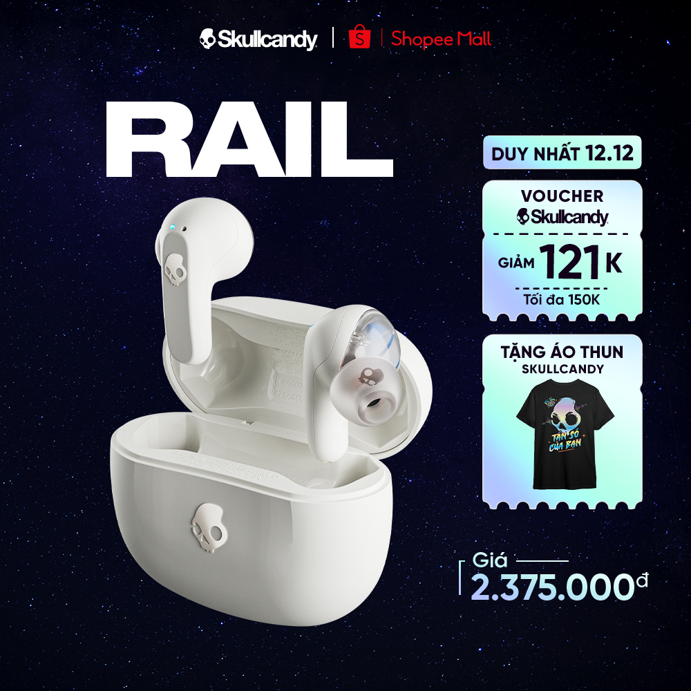 Tai nghe nhét tai SKULLCANDY RAIL True Wireless - Hàng chính hãng