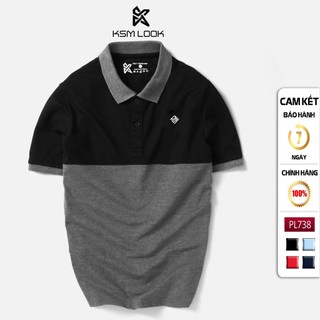 Áo Thun Polo Nam KSM Menswear Tay Ngắn có cổ bẻ phối màu vải Cotton dày mịn đẹp PL738