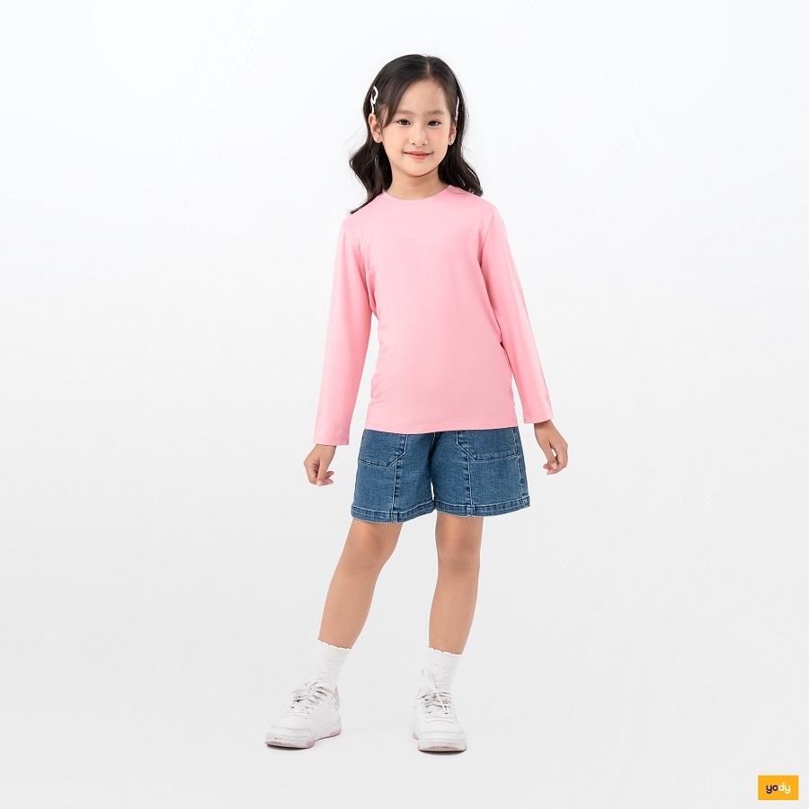 Áo thun giữ nhiệt trẻ em YODY áo thu đông bé trai bé gái dài tay cổ tròn co giãn giữ ấm - ATK6014