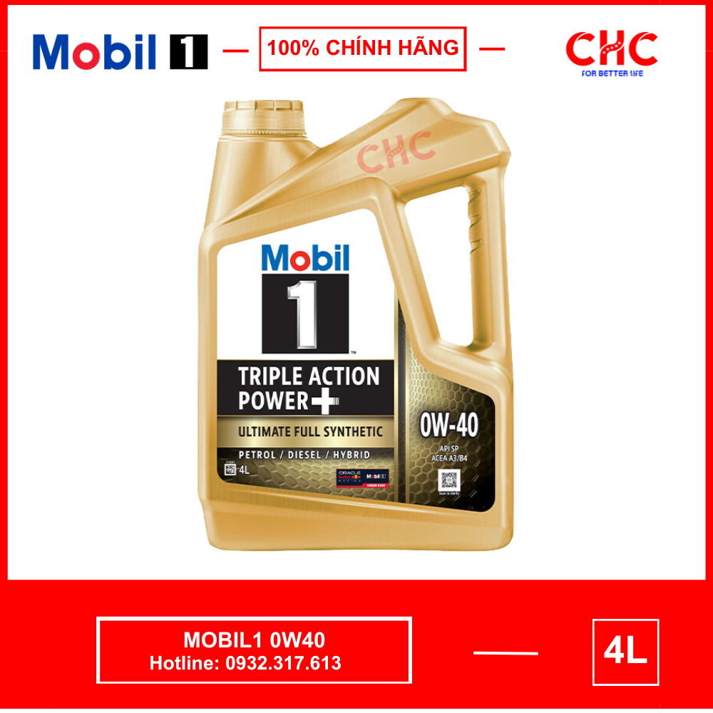 Dầu nhớt Mobil1 0W40 Triple Action Power+ (nhập khẩu Singapore)