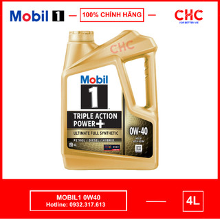 Dầu nhớt mobil1 0w40 triple action power, phù hợp xe audi, lamboghini, mercedes benz, bmw, vw, toyota