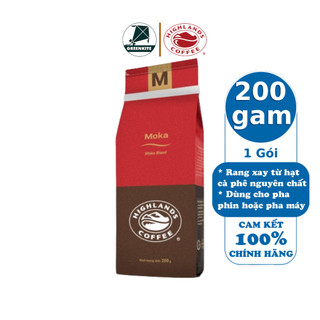 Cà phê rang xay Moka Highlands Coffee 200g