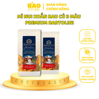 Nui soắn rau củ hữu cơ 3 màu bartolini 400gr